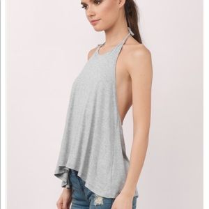 Gotta Split Heather Grey Halter Tank